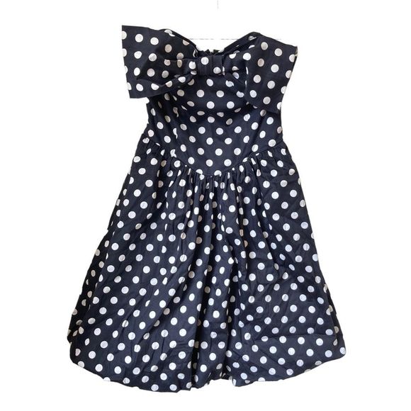Betsey Johnson Dresses & Skirts - Vintage BETSEY JOHNSON Bubble Skirt Polka Dot Dress Size 4 Bow Front Strapless
